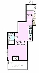 穂高第2ブラザーズ柏 ワンルームの間取図画像