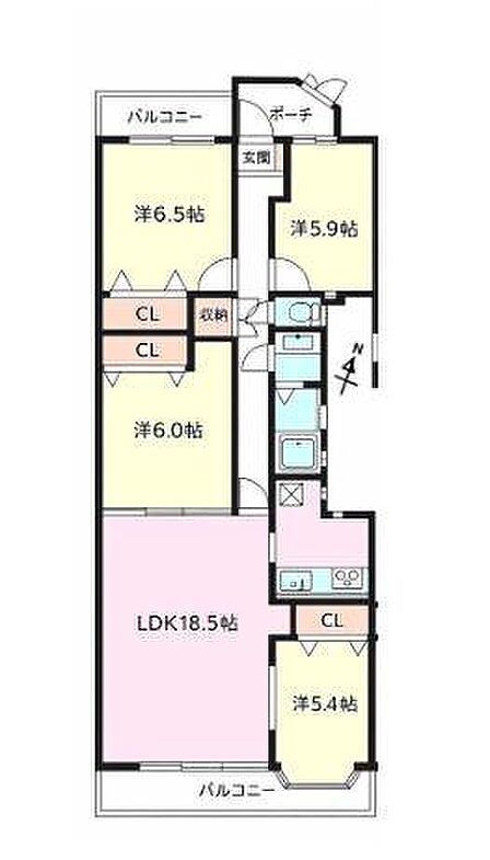 部屋数豊富な4LDK