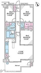 ハイセレサ菊名アクティール 3LDKの間取図画像