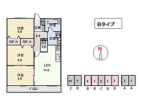 竹屋台ハウス3 3303 ｜ 群馬県太田市新井町539-1（賃貸マンション3LDK・3階・66.24㎡） その2