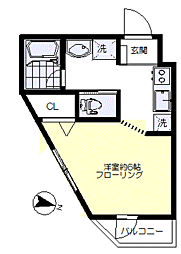 AIハイム 1Kの間取図画像