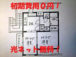 グランベリーハイツ 2DKの間取図画像