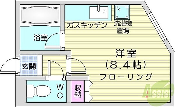 北海道札幌市東区北十五条東1丁目(賃貸アパート1R・2階・18.27㎡)の写真 その2