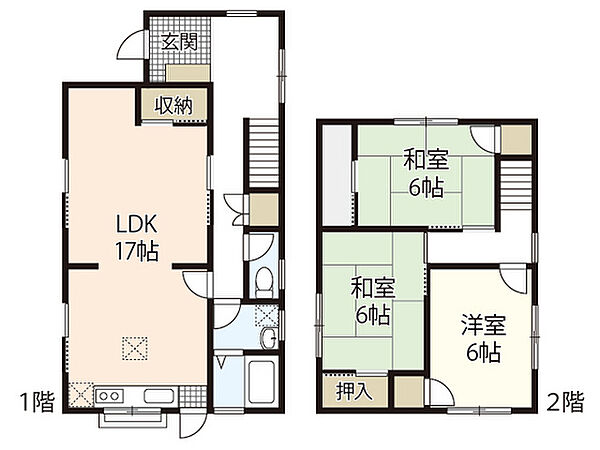 田村貸家 ｜広島県広島市安佐南区緑井4丁目(賃貸一戸建3LDK・--・87.77㎡)の写真 その2