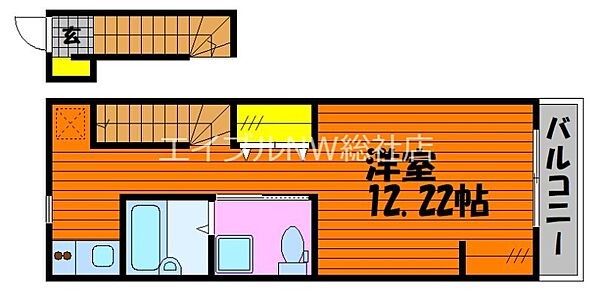 岡山県総社市駅南2丁目(賃貸アパート1R・2階・30.09㎡)の写真 その2