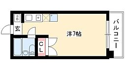 サンダイヤルマンション 3階ワンルームの間取り