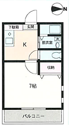 MKスクエア 1Kの間取図画像