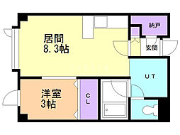 ポート・24小樽 1DKの間取図画像