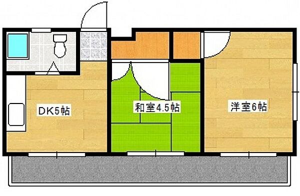 大宮グリーンコーポ 0107｜広島県広島市西区大宮1丁目(賃貸マンション2DK・1階・29.28㎡)の写真 その2