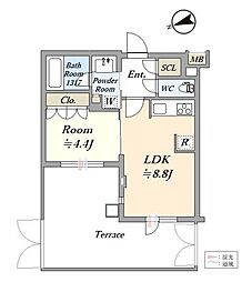 ウェリスi-s馬込 1LDKの間取図画像