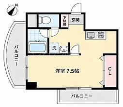 宮下ビル 1Kの間取図画像
