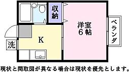 ジラソーレプリモ 2階1Kの間取り