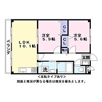 滋賀県彦根市後三条町（賃貸マンション2LDK・3階・54.00㎡） その2