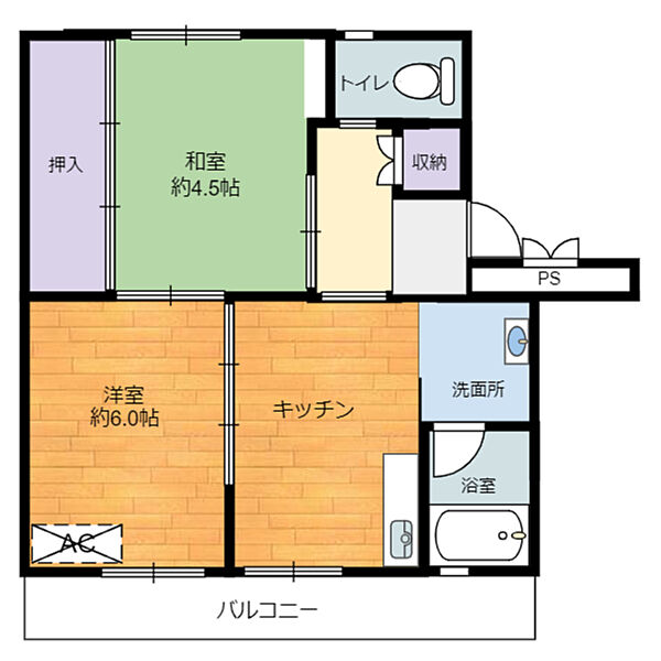 ビレッジハウス稲枝2号棟 ｜滋賀県彦根市肥田町(賃貸マンション2DK・3階・39.83㎡)の写真 その2