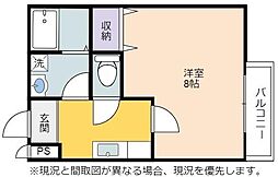 メゾン・ド・ジュネス2 2階1Kの間取り
