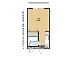 ラフィーネ古沢 2階1Kの間取り