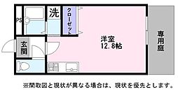 ウルル21 1階ワンルームの間取り