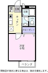 ハイツネイヴァー 1階1Kの間取り