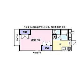 キャスト1 2階1Kの間取り