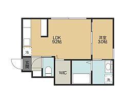 ミュゼ 1階1LDKの間取り