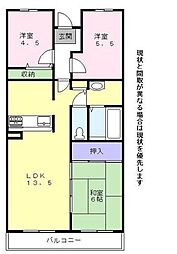 セリージェ彦根 3階3LDKの間取り