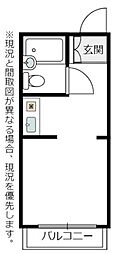 アイシーアネックス 3階ワンルームの間取り
