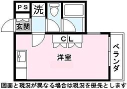 エルミナフラット後三条 2階ワンルームの間取り