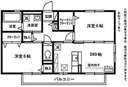 花水木2 2DKの間取図画像