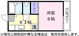 レークサイド尾本 1Kの間取図画像