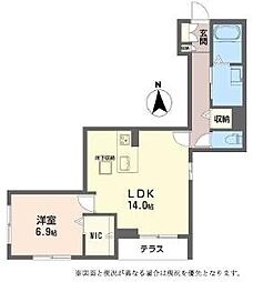 シャーメゾン アプローズM 1LDKの間取図画像