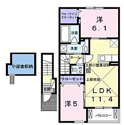 グラン・ヌーヴォー 2LDKの間取図画像
