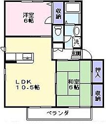 アムールB 2LDKの間取図画像