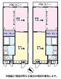 シャトル弐番館 1DKの間取図画像