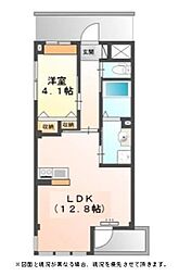 スプリングサンシャイン 1LDKの間取図画像