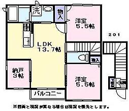 シャンソレール 2SLDKの間取図画像