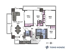 オーベル川口本町 4LDKの間取図画像