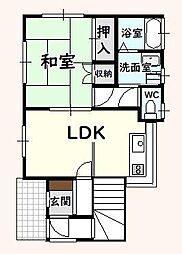 サニーハイツ 1LDKの間取図画像