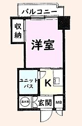 ダイアパレス白子 1Kの間取図画像