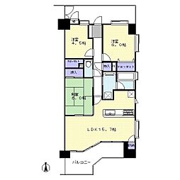 ライオンズマンション川越駅東 3LDKの間取図画像