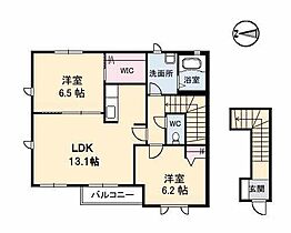サニーハイツ 202 ｜ 鳥取県米子市今在家398-8（賃貸アパート2LDK・2階・65.19㎡） その2