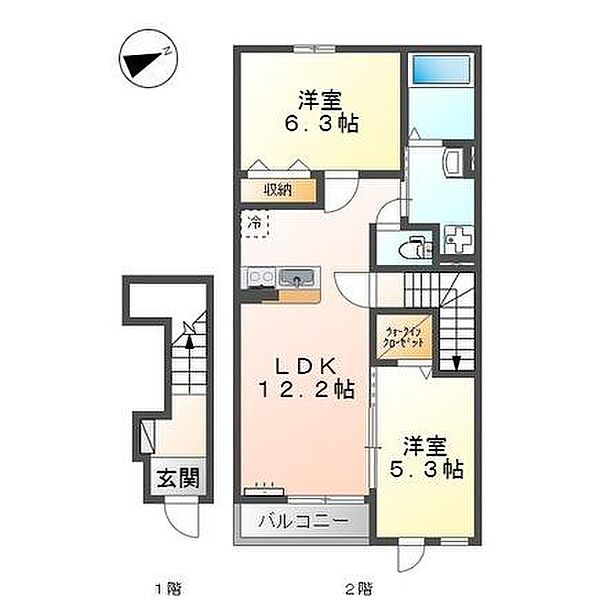 フレアマンション3 206｜鳥取県米子市西福原８丁目(賃貸マンション2LDK・2階・57.84㎡)の写真 その2