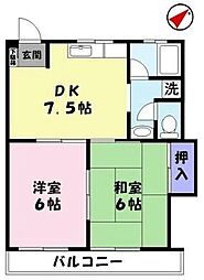 ラフェスタＫＡＩＫＥ 2階2DKの間取り