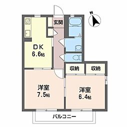 フォレスト　ハイツ 1階2DKの間取り