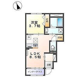 ボンヌールH＆M 1階1LDKの間取り