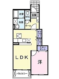 トゥー・ル・モンドＣ 1階1LDKの間取り