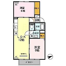 ファミール 2階2LDKの間取り