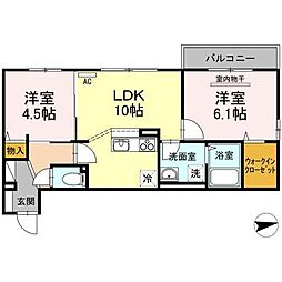 Creanjue（クレアンジュ） 2階2LDKの間取り