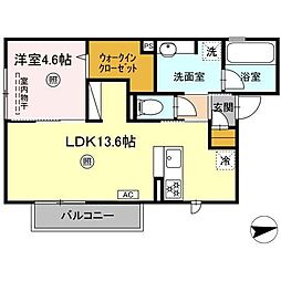 さくら 2階1LDKの間取り
