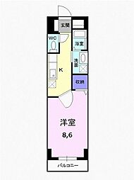 ヴェルアンジュ 1Kの間取図画像