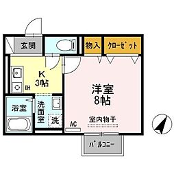 たんぽぽ 1Kの間取図画像